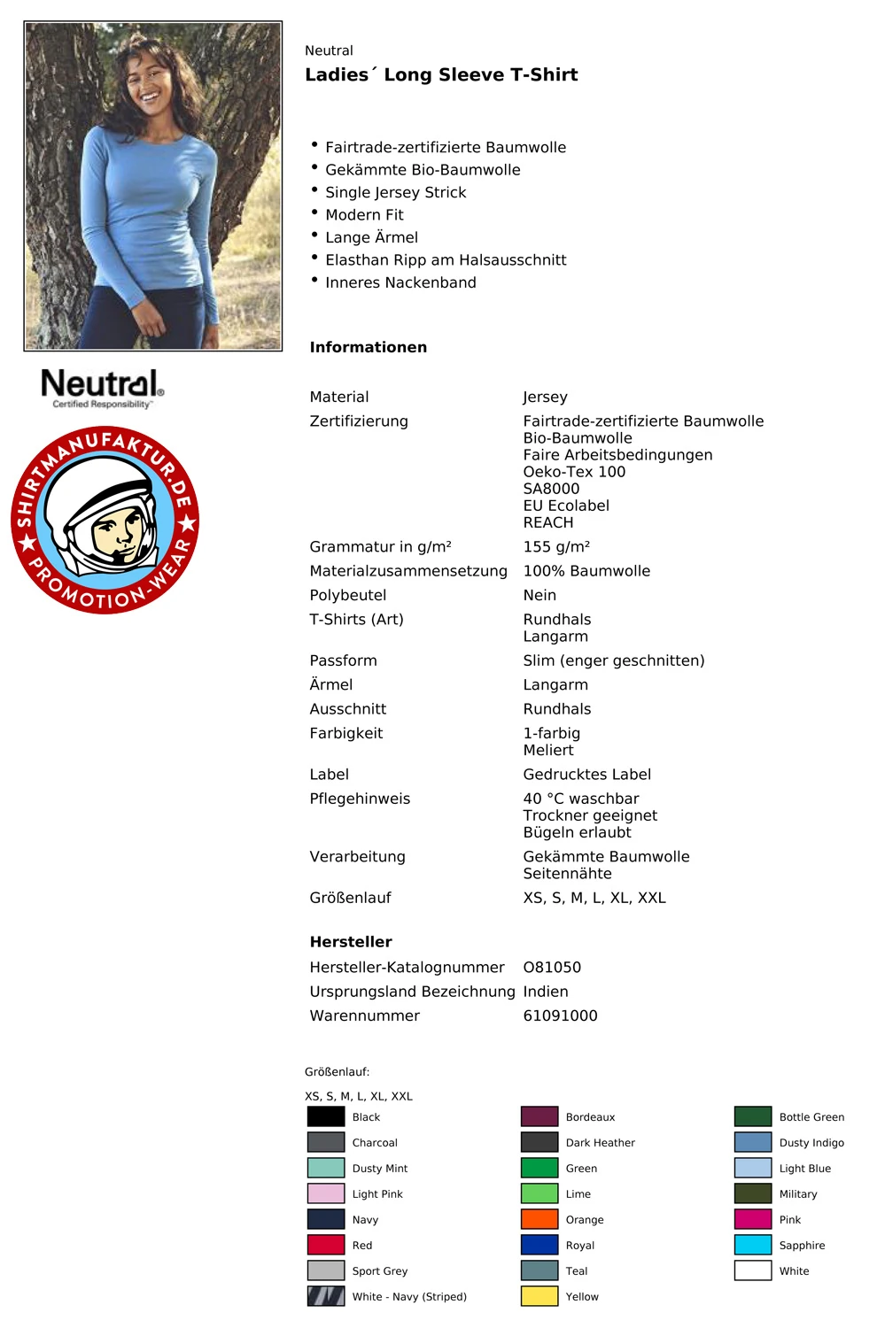 Neutral Ladies Longsleeve T-Shirt
