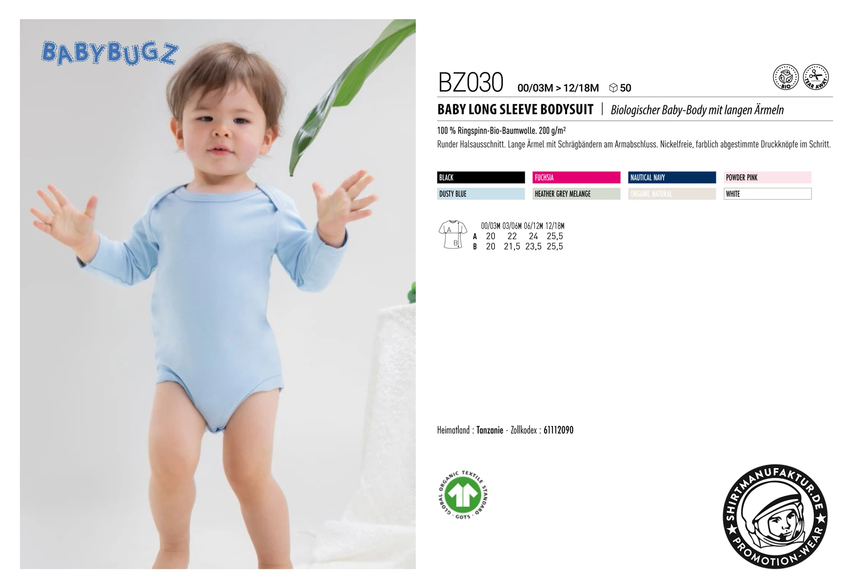 Babybugz Baby Longsleeve Bodysuit