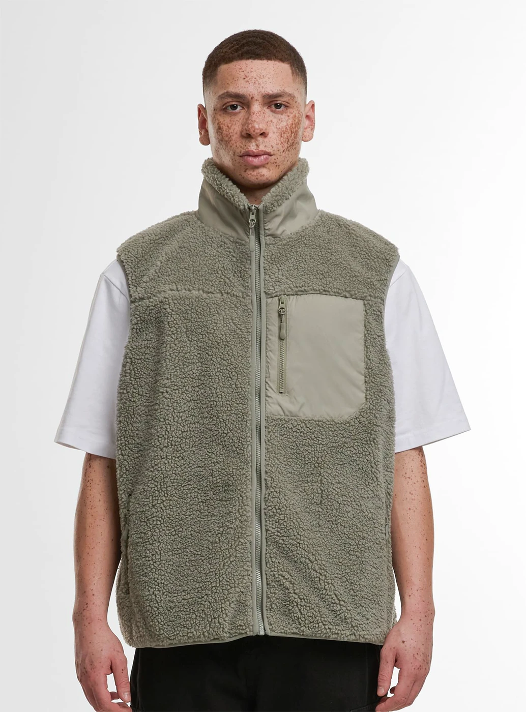 Build Your Brand Bonded Sherpa Vest