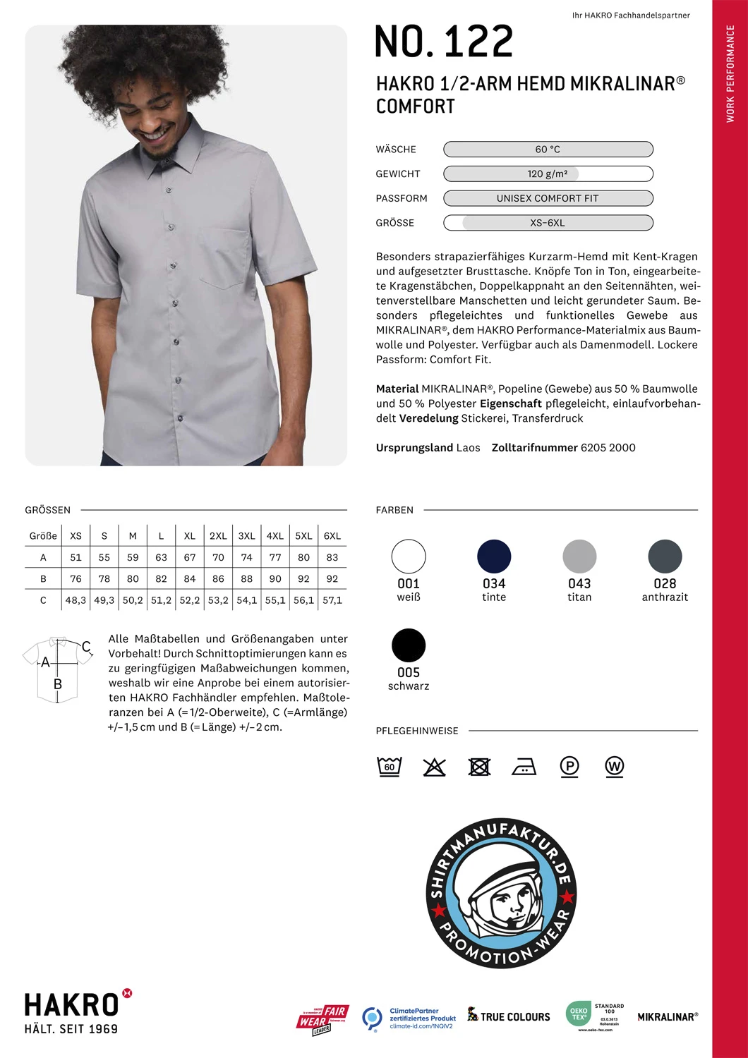 Hakro Shortsleeve Mikralinar Comfort Shirt