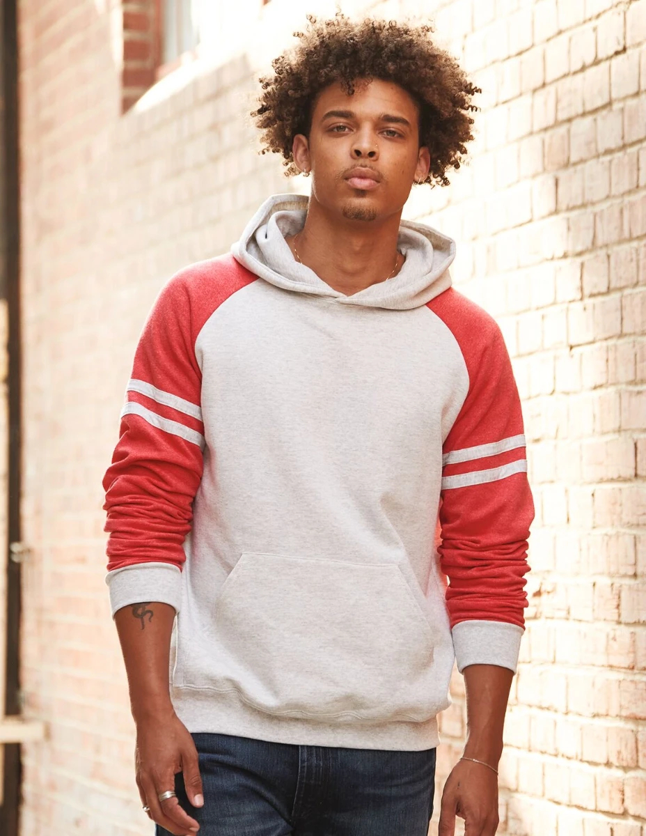 Jerzees Nublend Varsity Colour-Block Hooded Sweatshirt