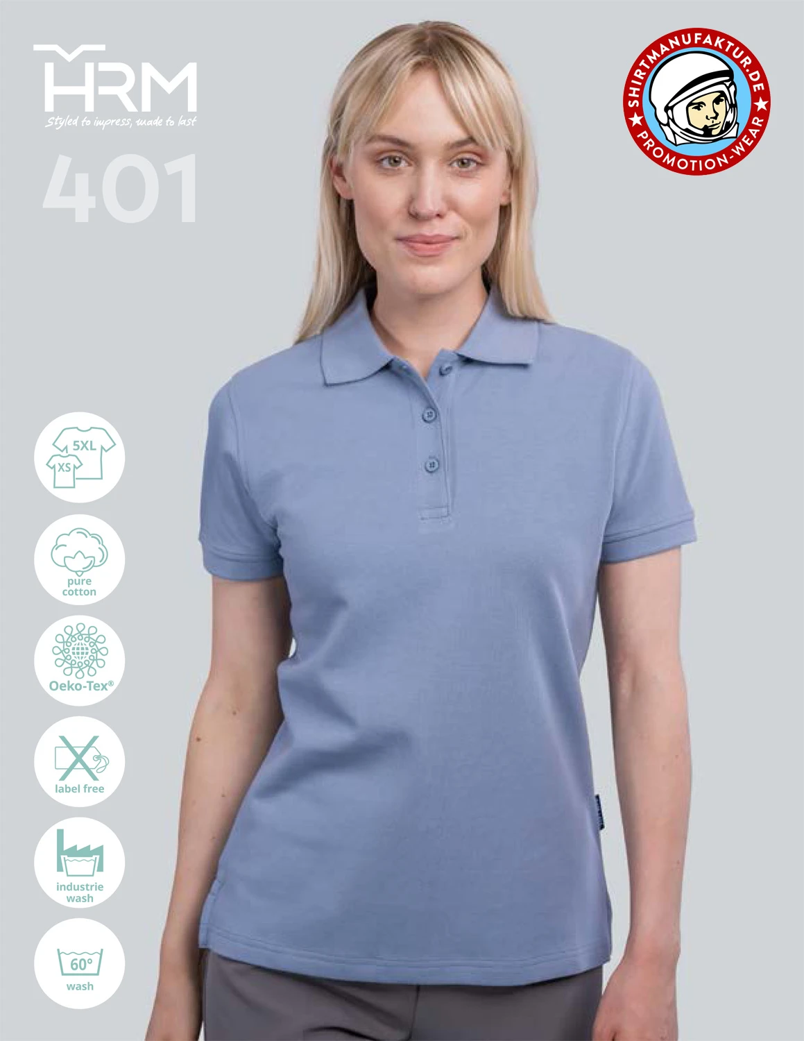 HRM Womens Heavy Polo HRM Womens Heavy Polo