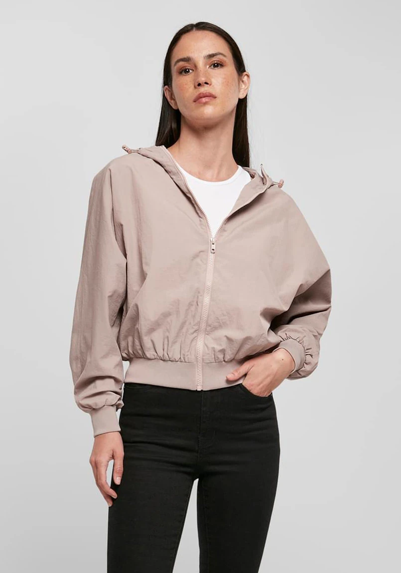 Build Your Brand Ladies Crinkle Batwing Jacket