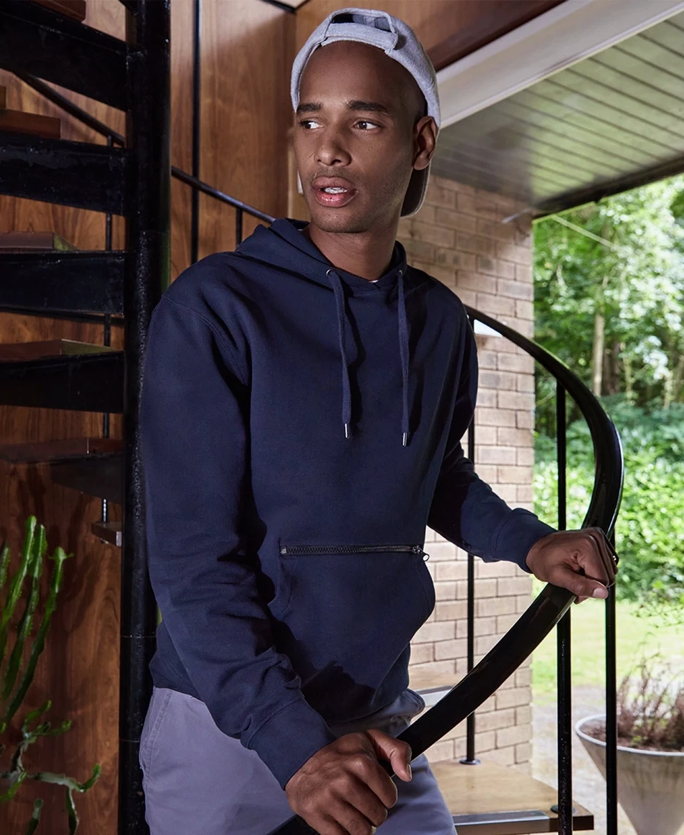Kustom Kit Regular Fit Pique Hoodie with Zipped Pocket