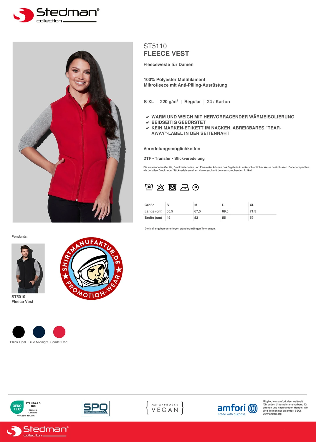 Stedman Women Fleece Vest