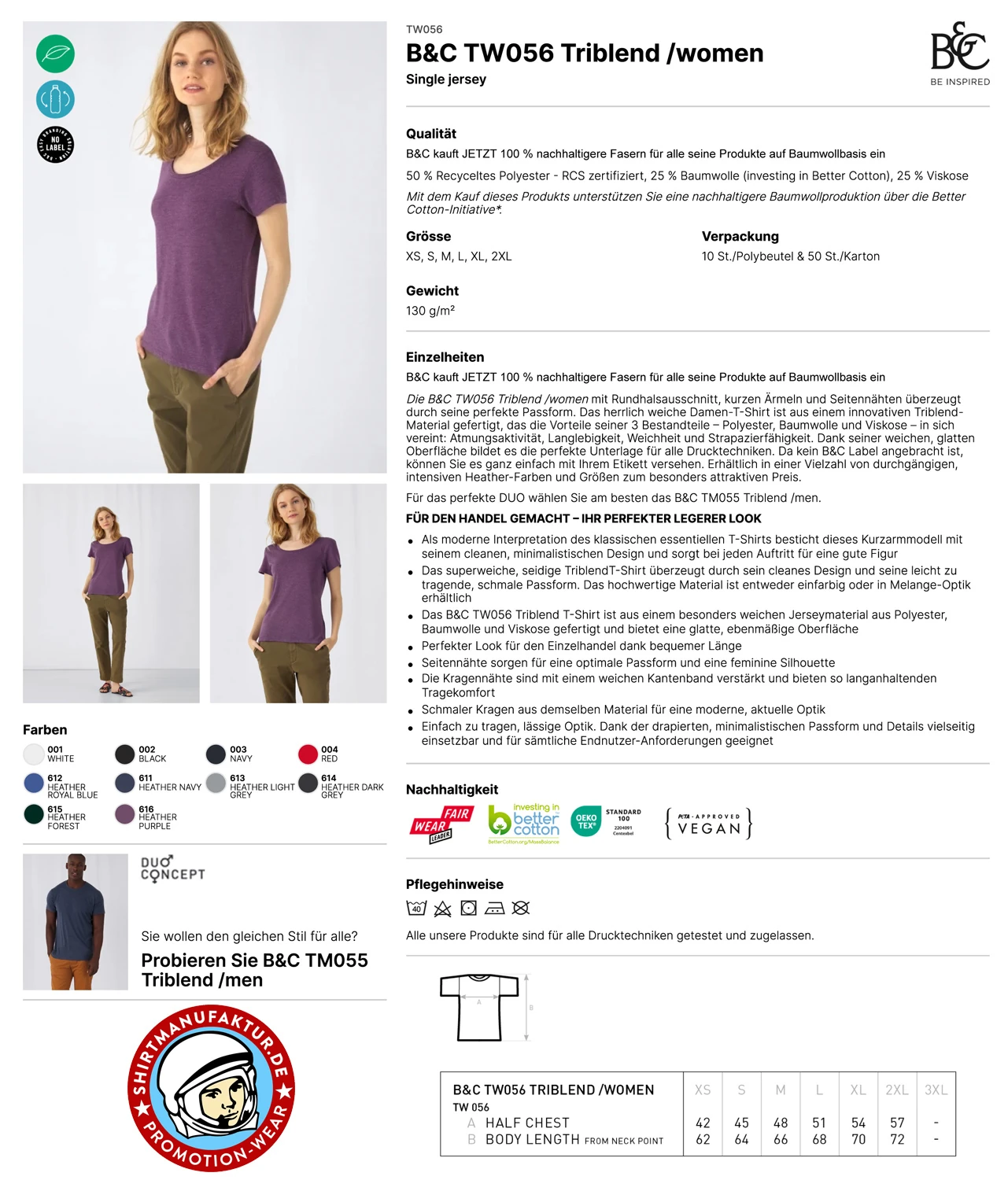 B&C Womens Triblend T-Shirt 