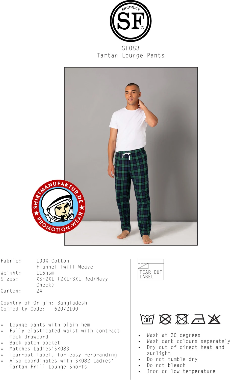 SkinniFit Mens Tartan Lounge Pants