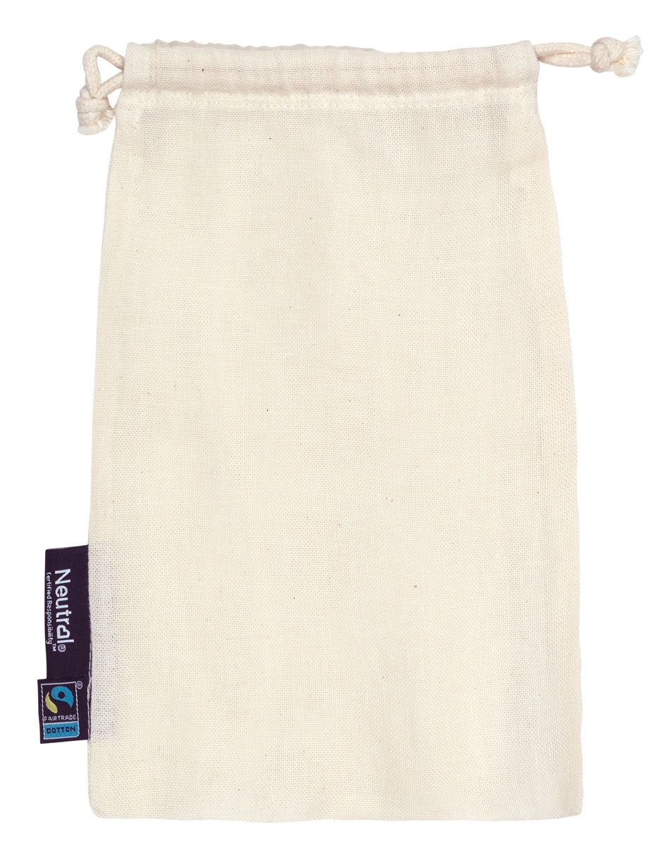 Neutral Cotton Bag With Drawstrings