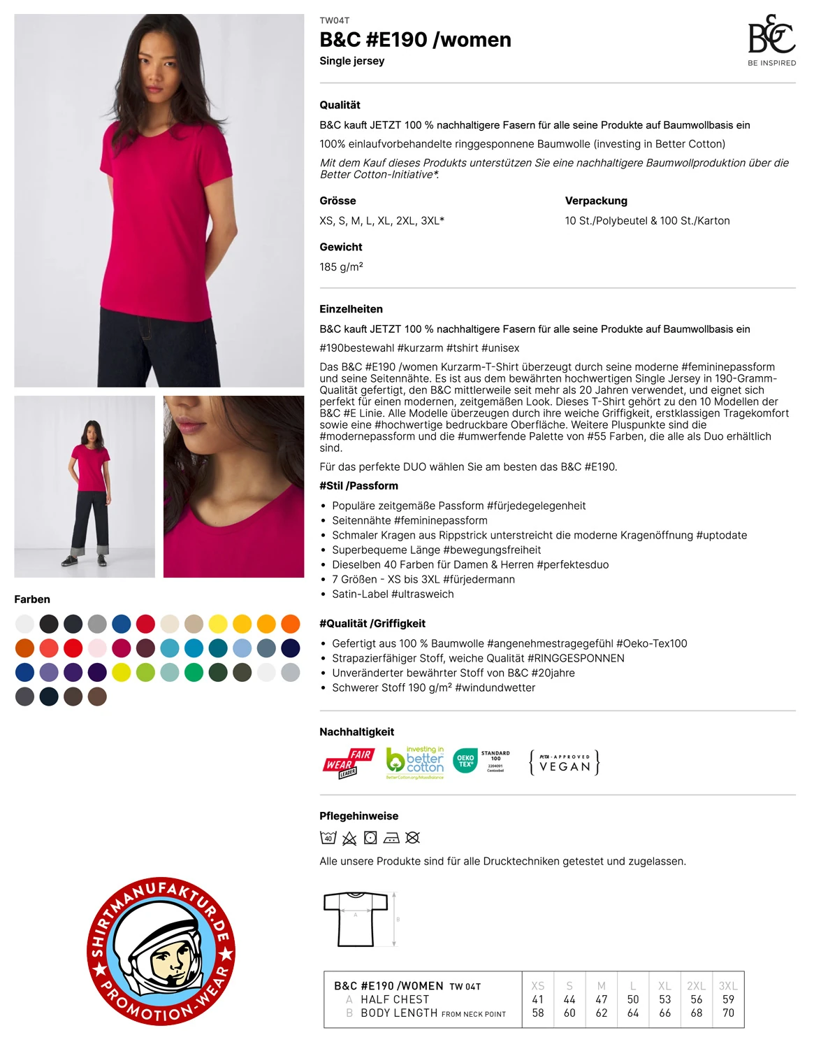 B&C Womens T-Shirt #E190