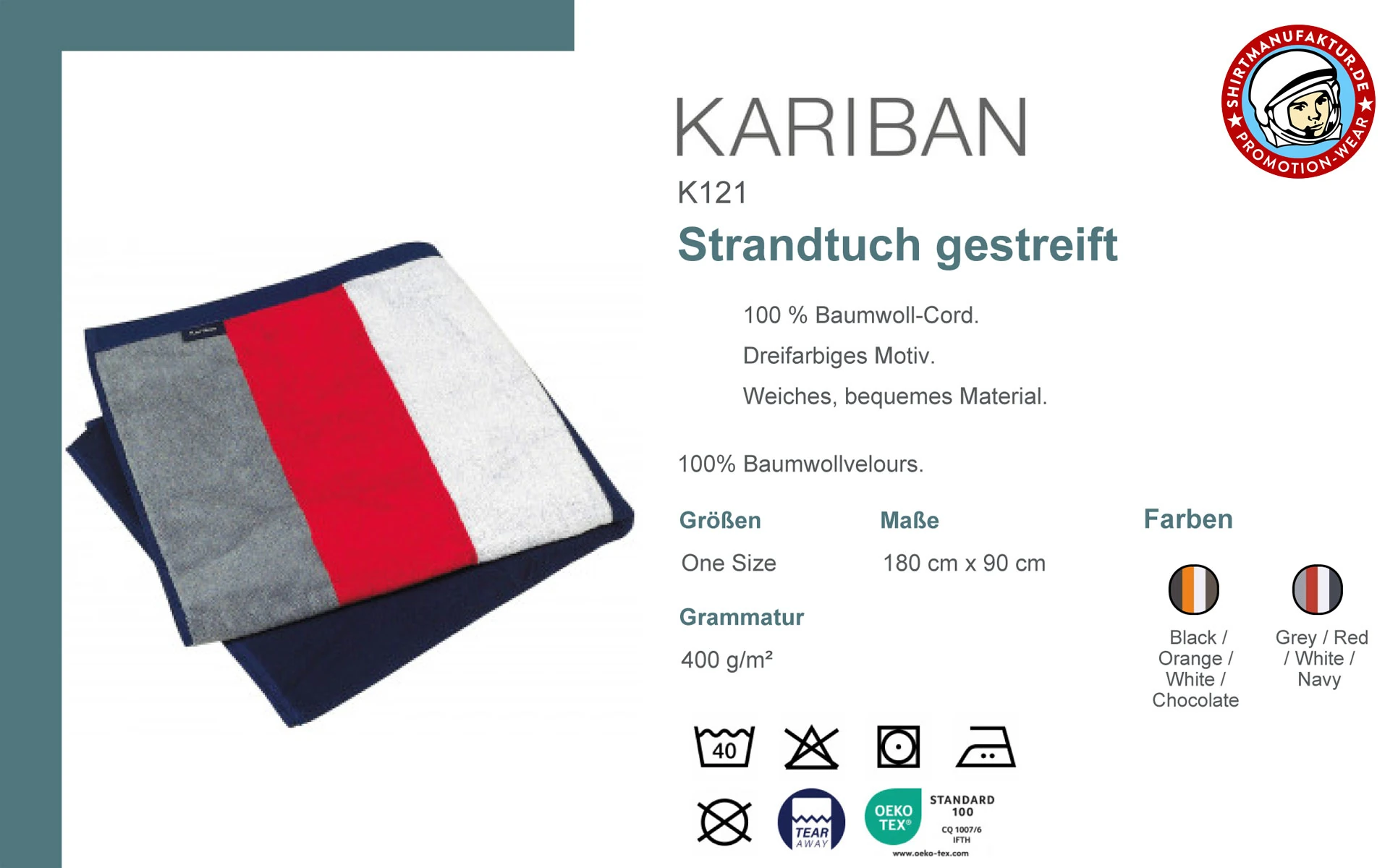Kariban Strandtuch gestreift