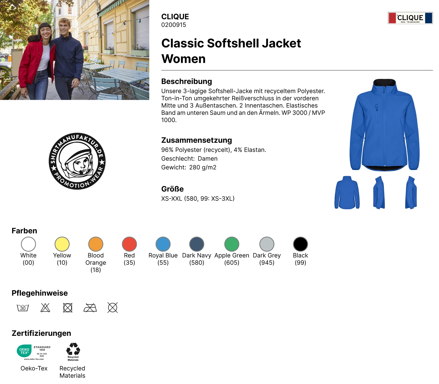 Clique Womens Classic Softshell Jacket