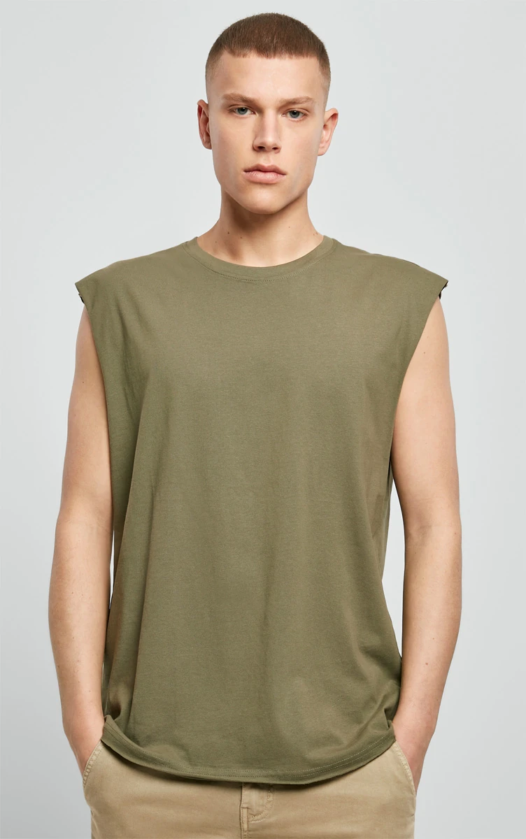 Build Your Brand, Sleeveless Tee BY049, olive