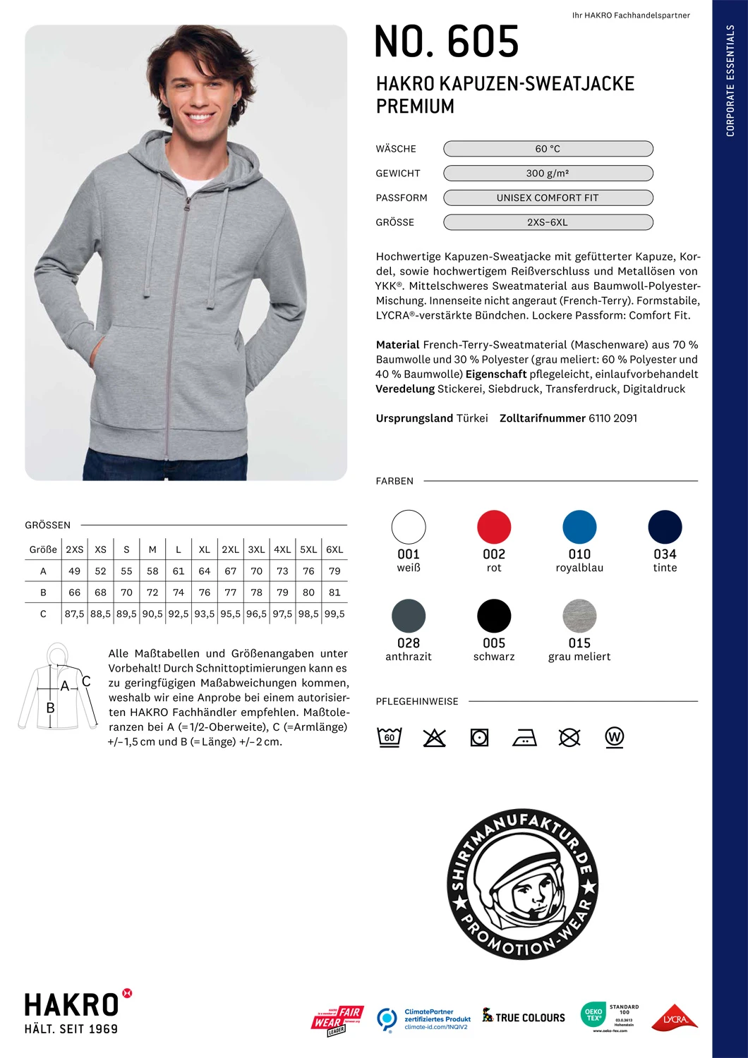 Hakro Hooded Sweat Jacket Premium Hakro Hooded Sweat Jacket Premium