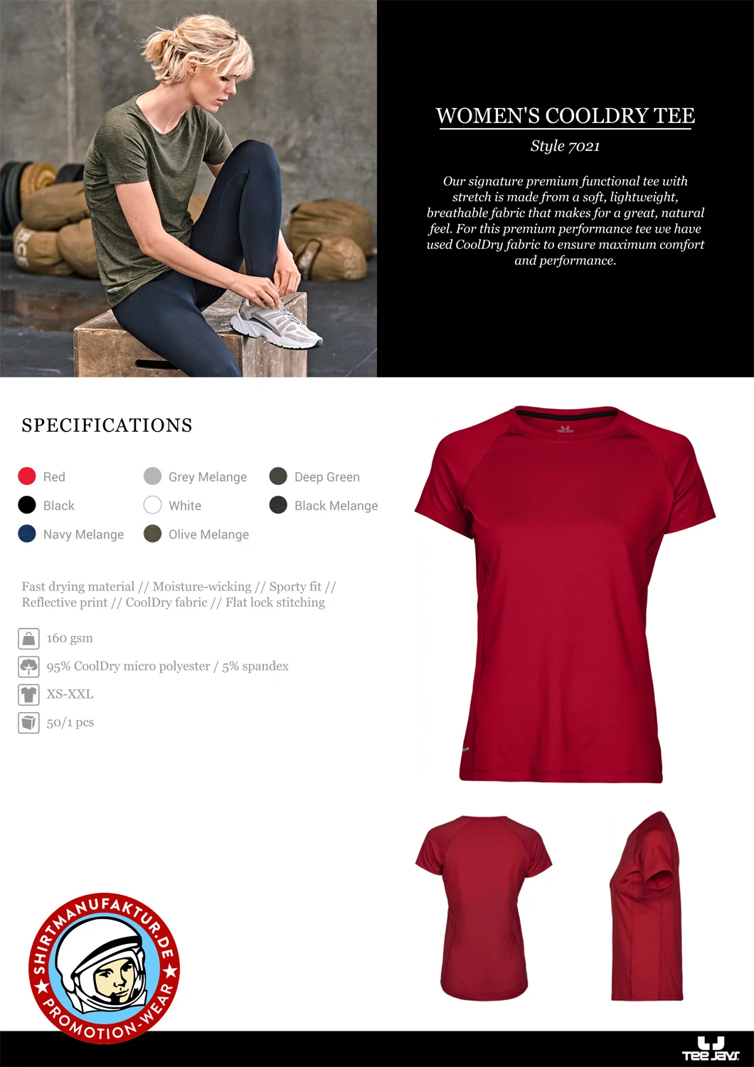 Tee Jays Womens CoolDry Tee