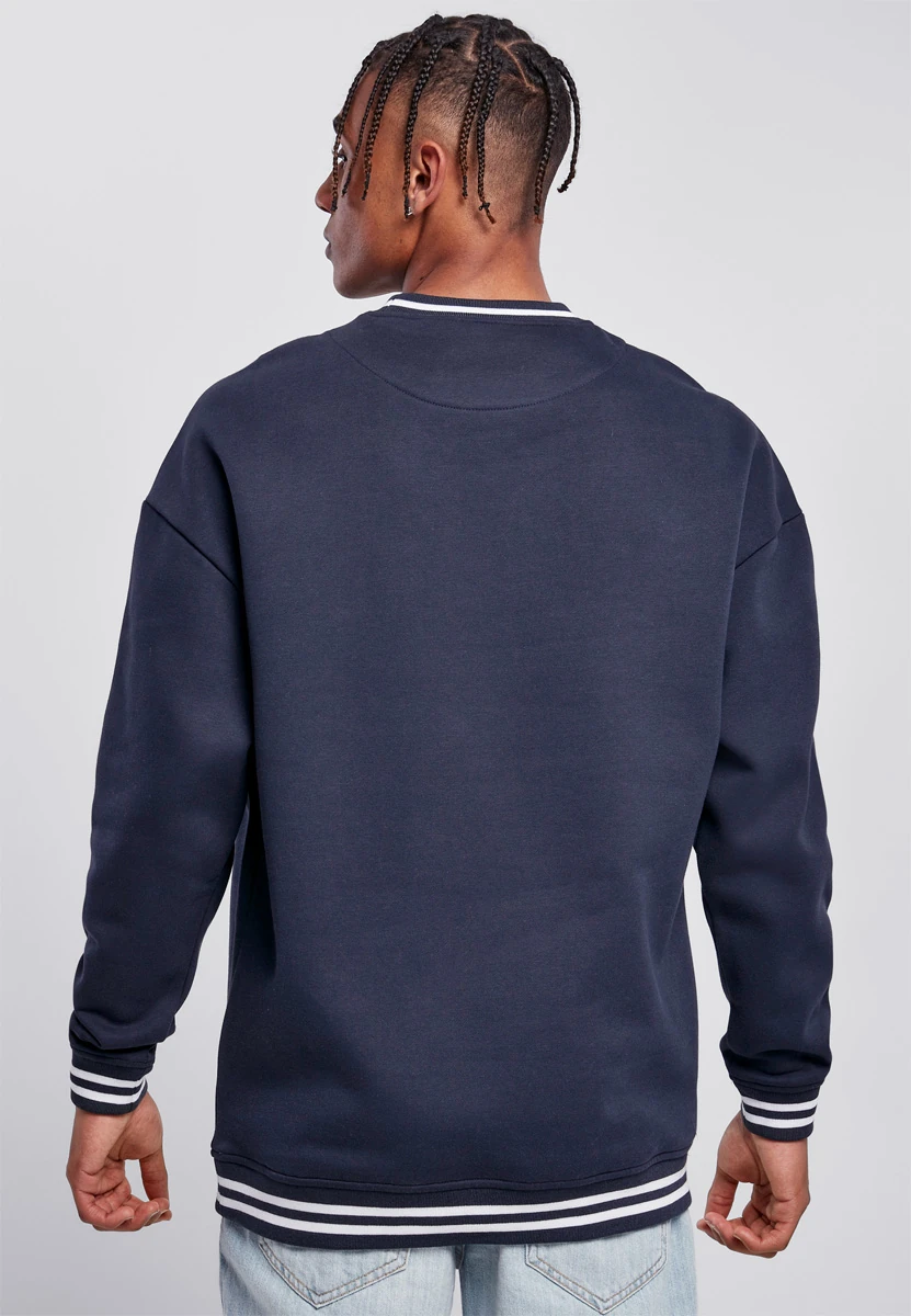 Build Your Brand, College Sweatshirt BY104, navy/white