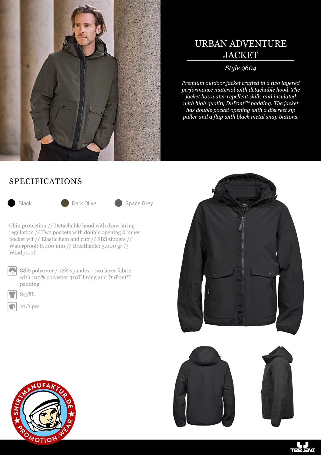 Tee Jays Mens Urban Adventure Jacket