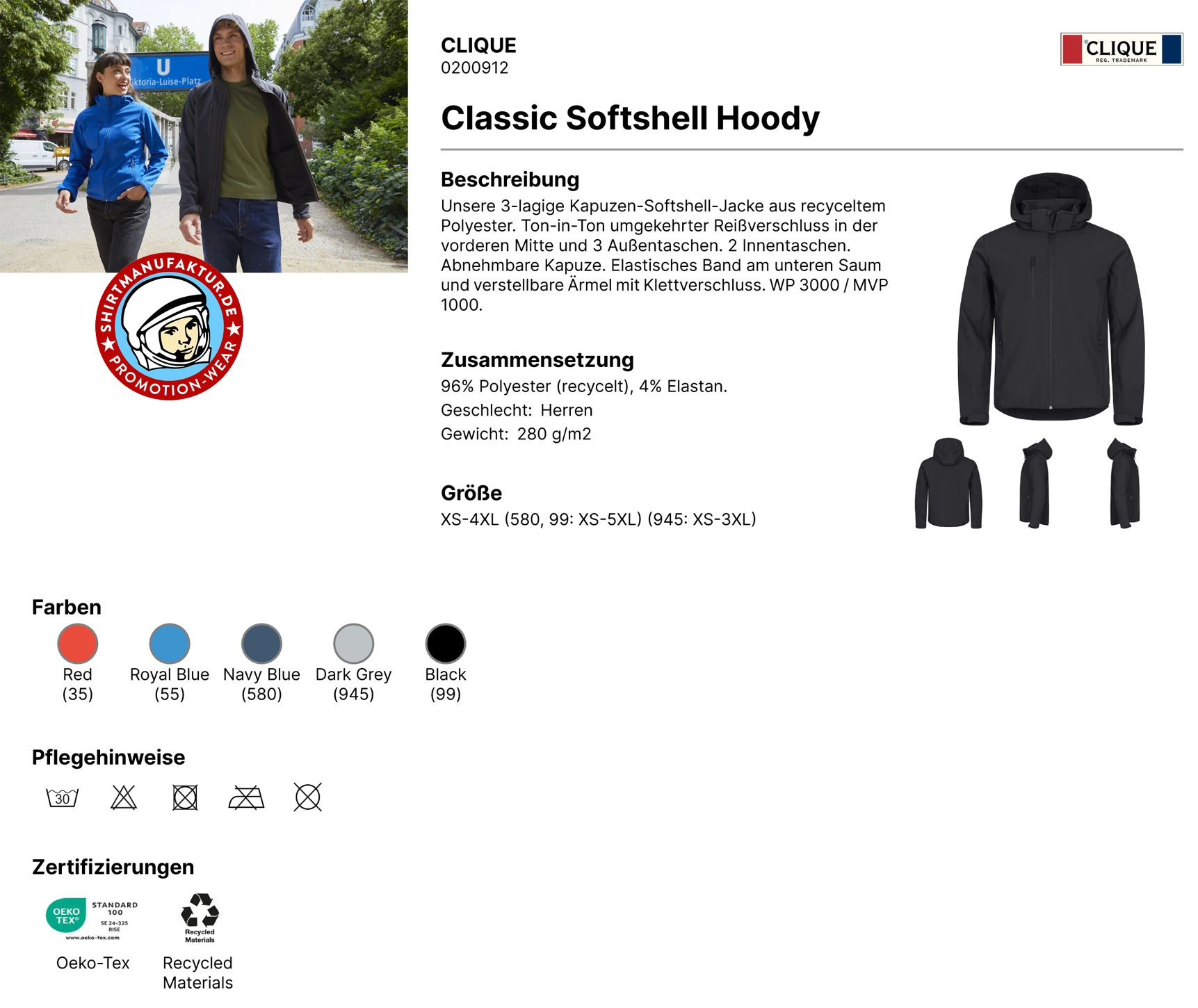 Clique Classic Hoody Softshell