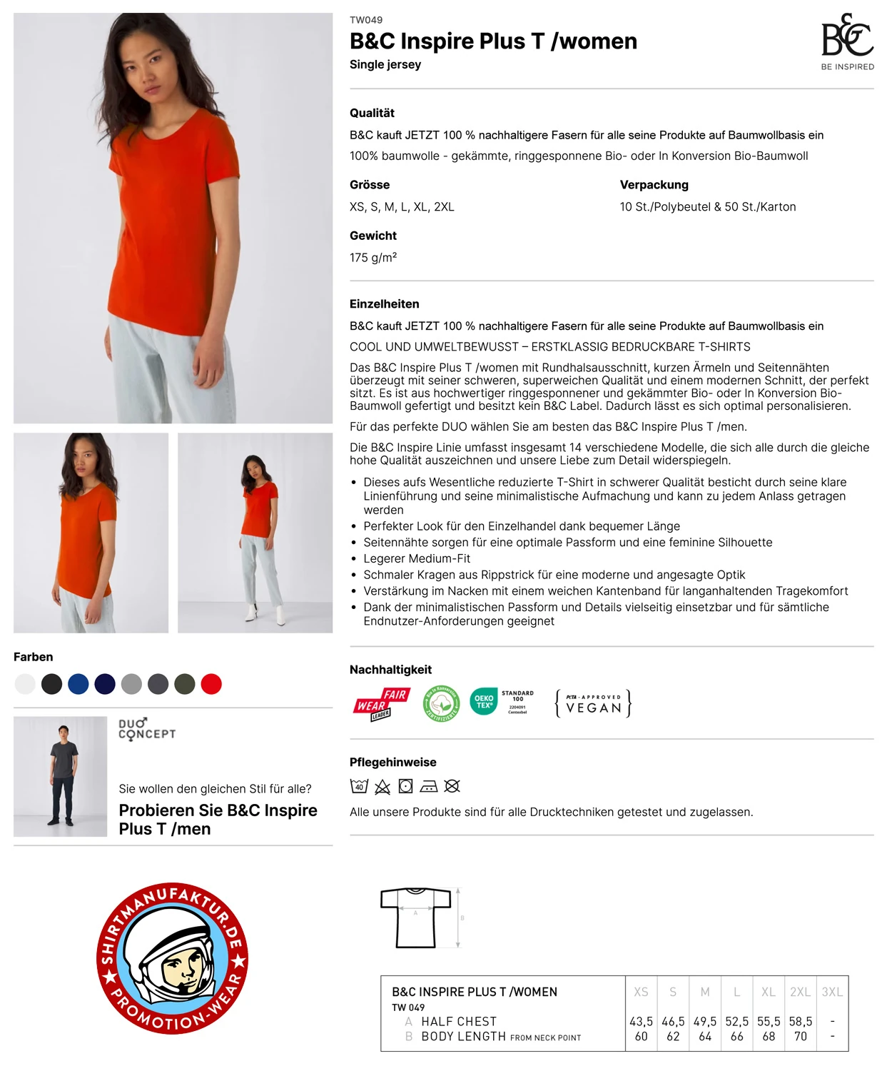 B&C Womens Inspire Plus T-Shirt