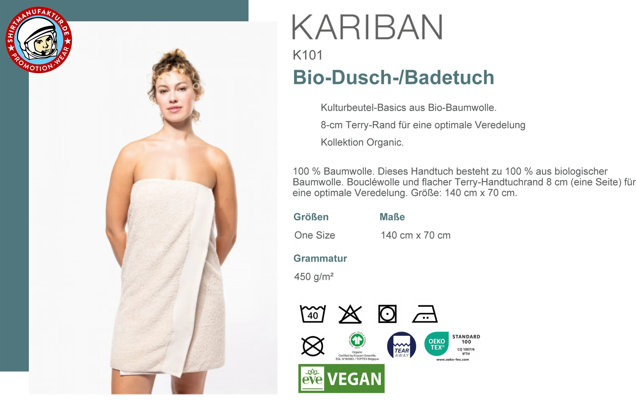 Kariban Bio-Dusch-/Badetuch
