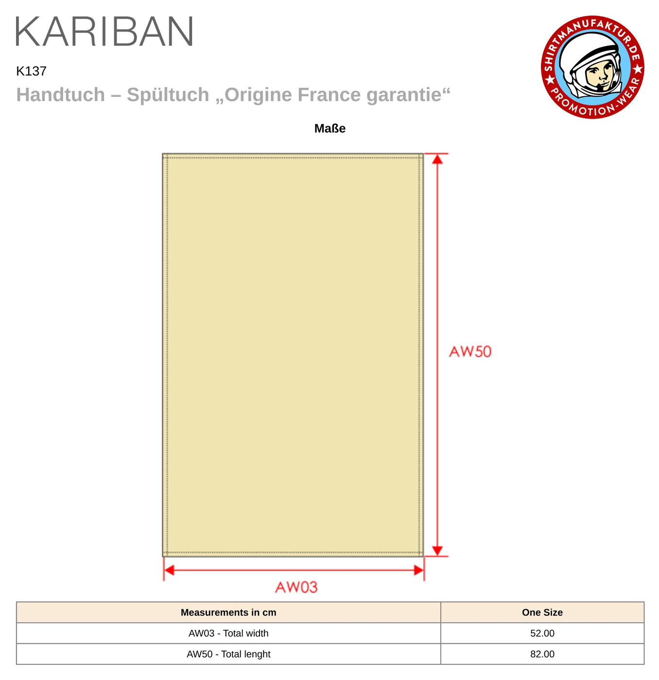 Kariban Handtuch - Spültuch 