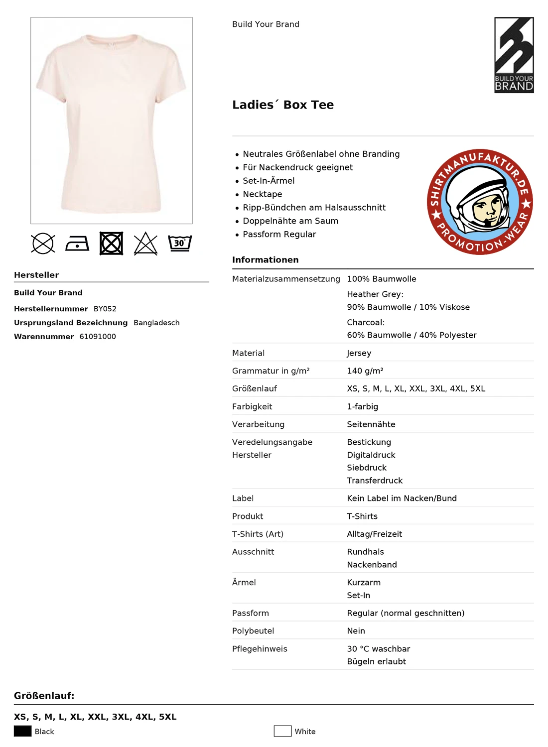 Build Your Brand Ladies Box Tee