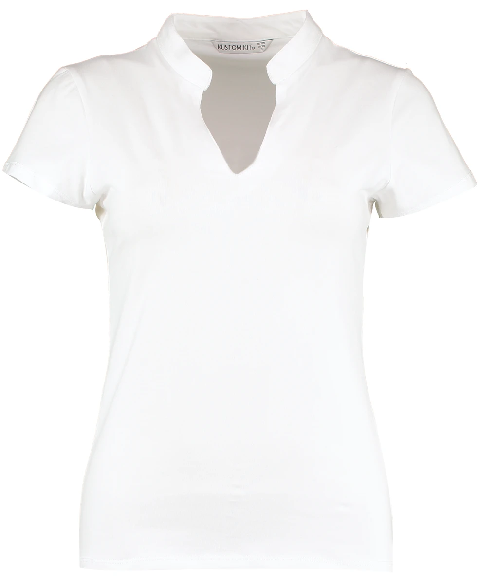 Kustom Kit Womens V-Neck Mandarin Collar Corporate Top