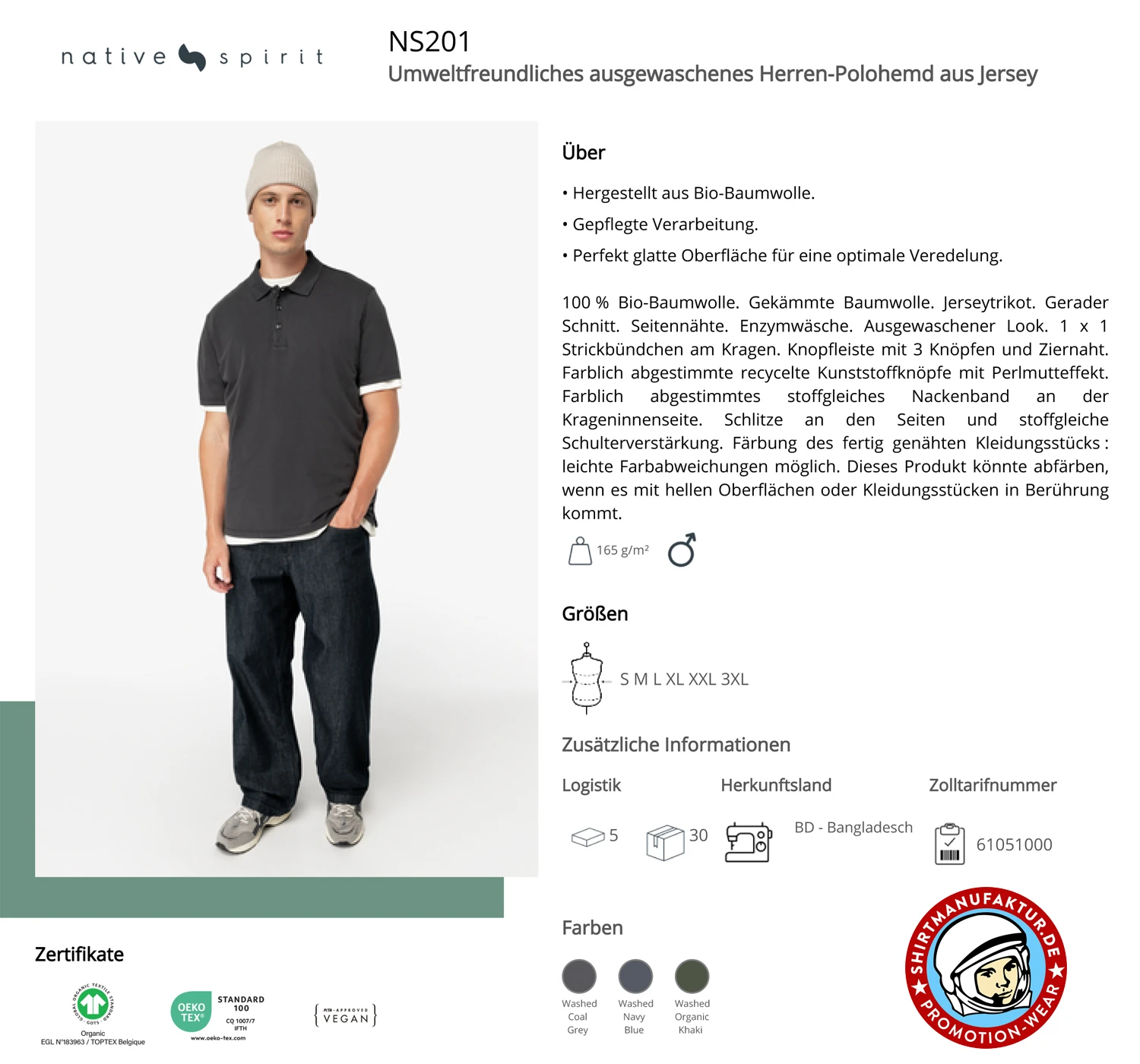 Native Spirit Mens Washed Jersey Polo Native Spirit Mens Washed Jersey Polo
