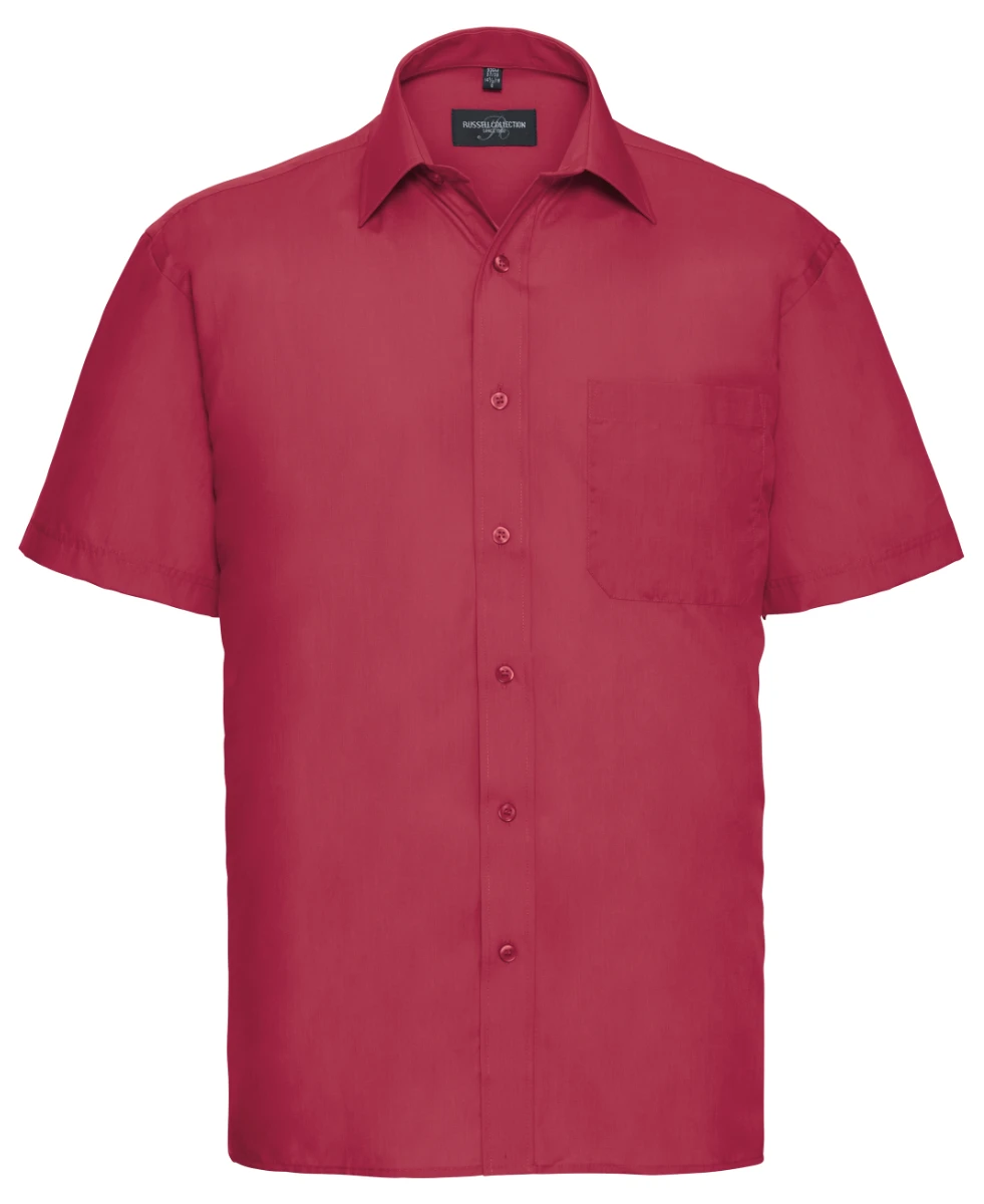 Russell Mens Short Sleeve Poly-Cotton Poplin Shirt