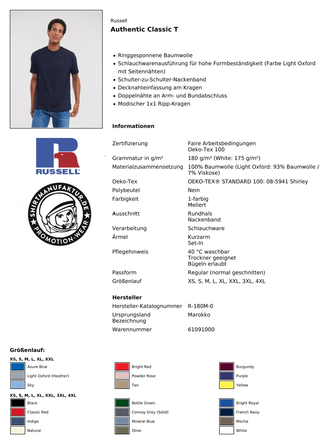 Russell Authentic Classic T