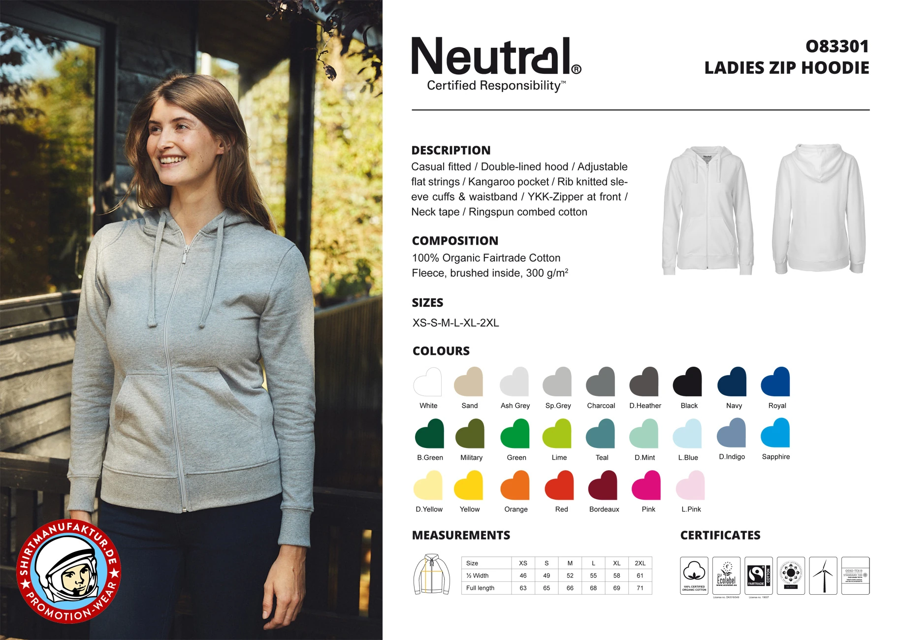 Neutral Ladies Zip Hoodie Neutral Ladies Zip Hoodie