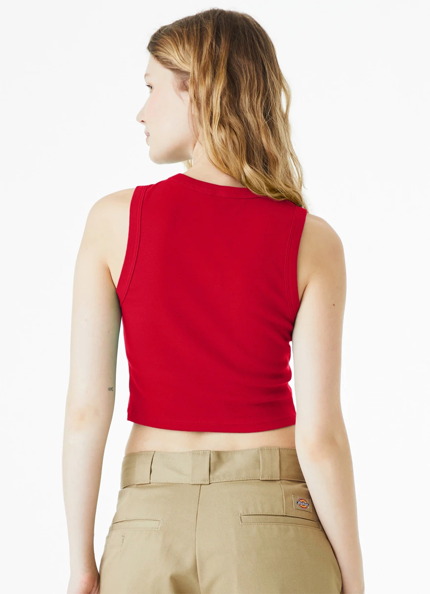 Bella Womens Micro Rib Muscle Crop Tank