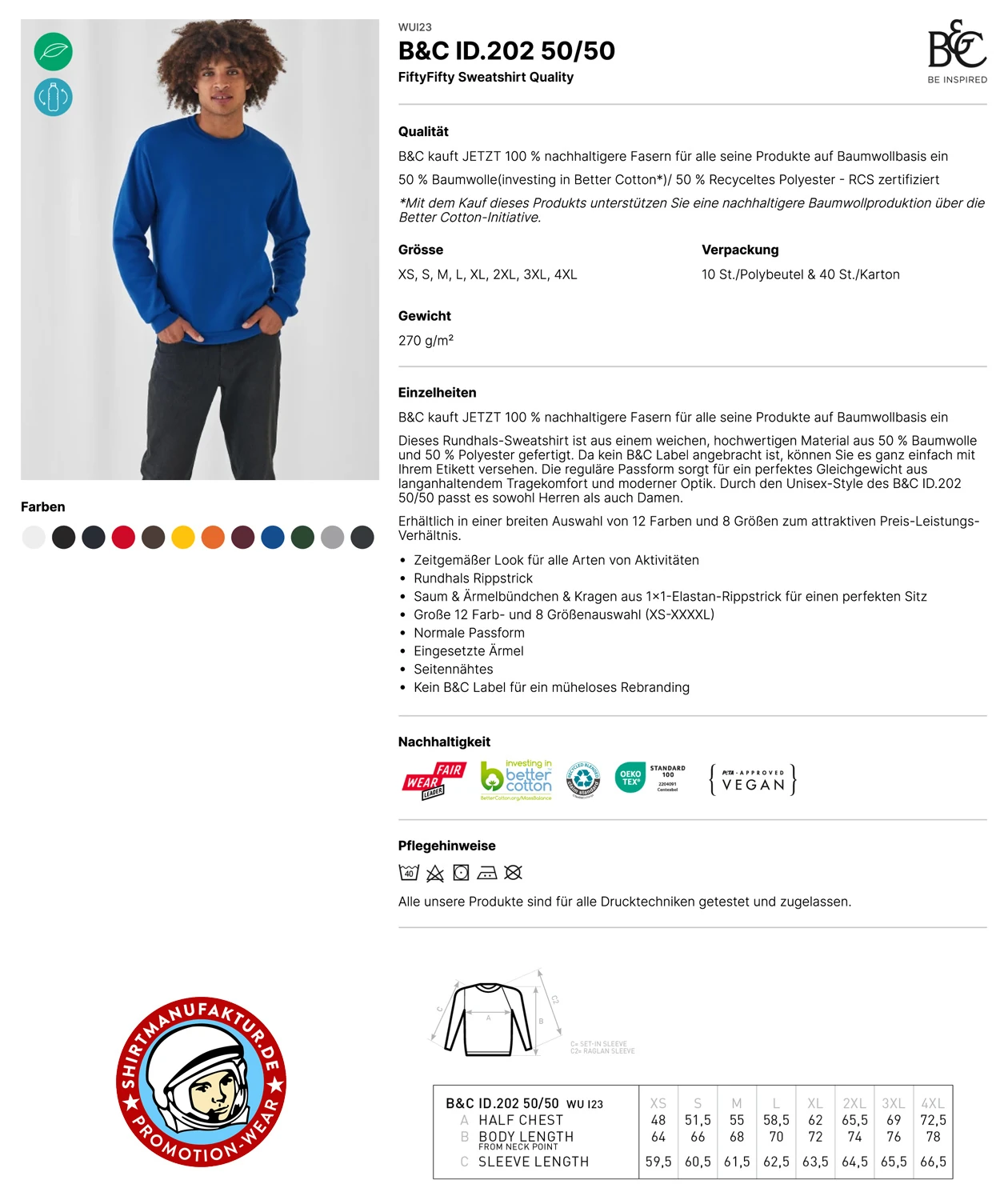 B&C ID.202 50/50 Sweatshirt