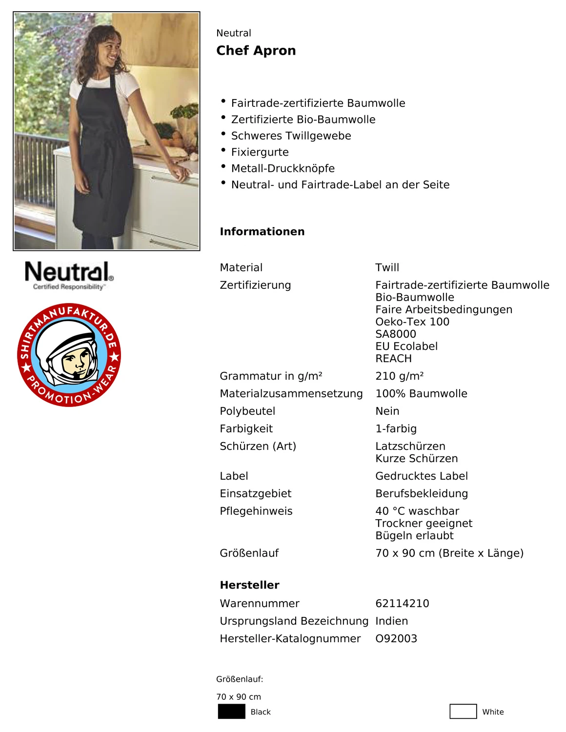 Neutral Chef Apron
