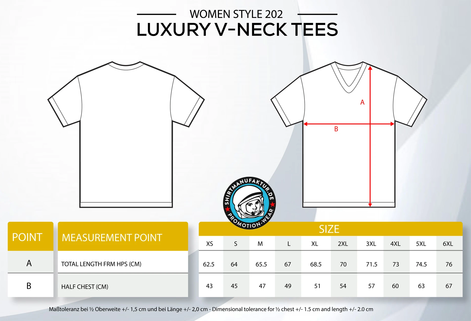HRM Womens Luxury V-Neck Tee