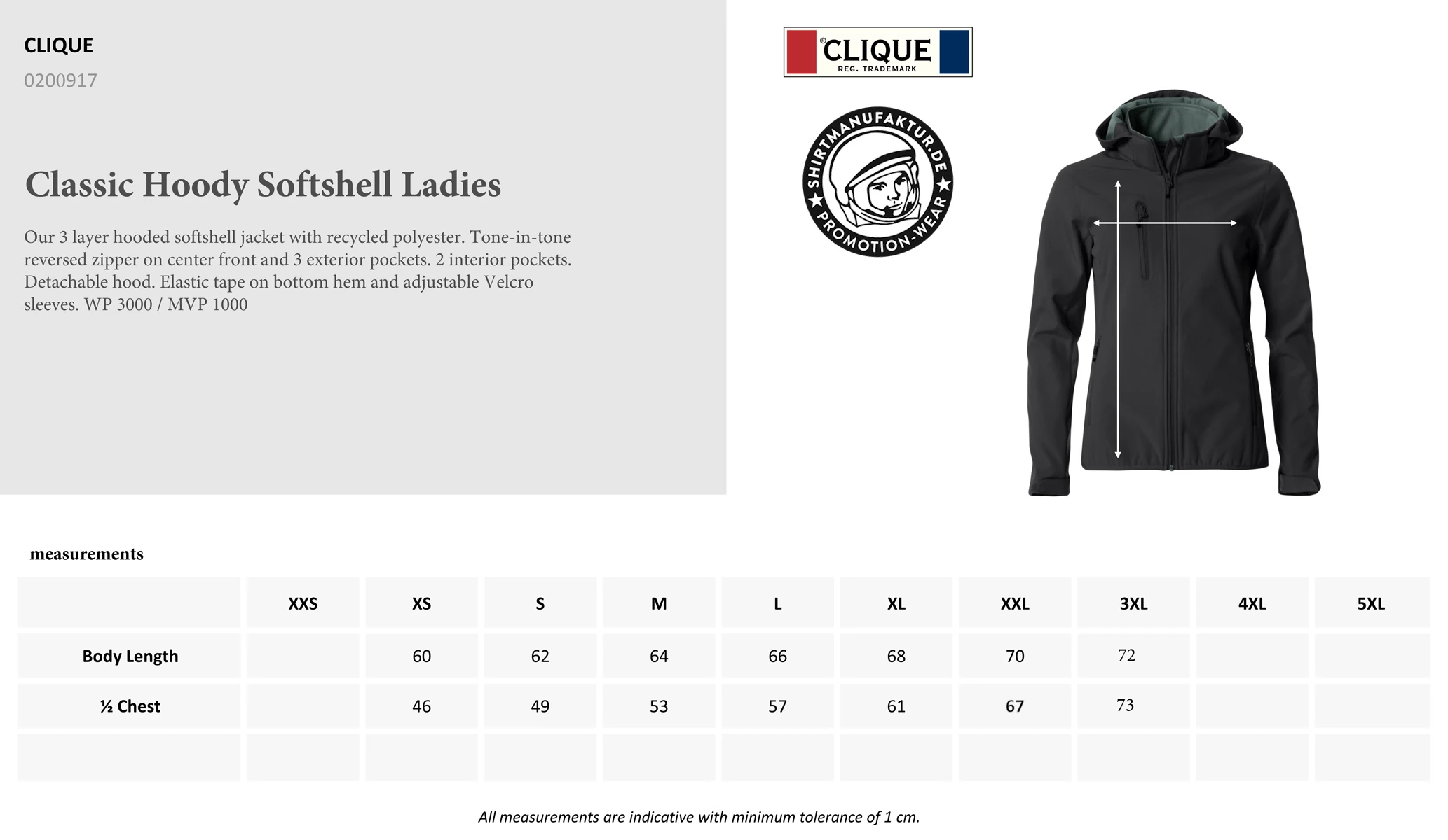 Clique Womens Classic Hoody Softshell