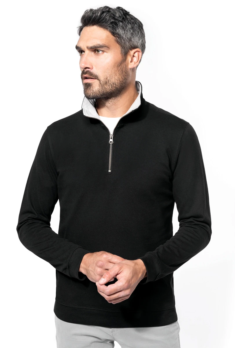 Kariban Trucker Zip Neck Sweatshirt