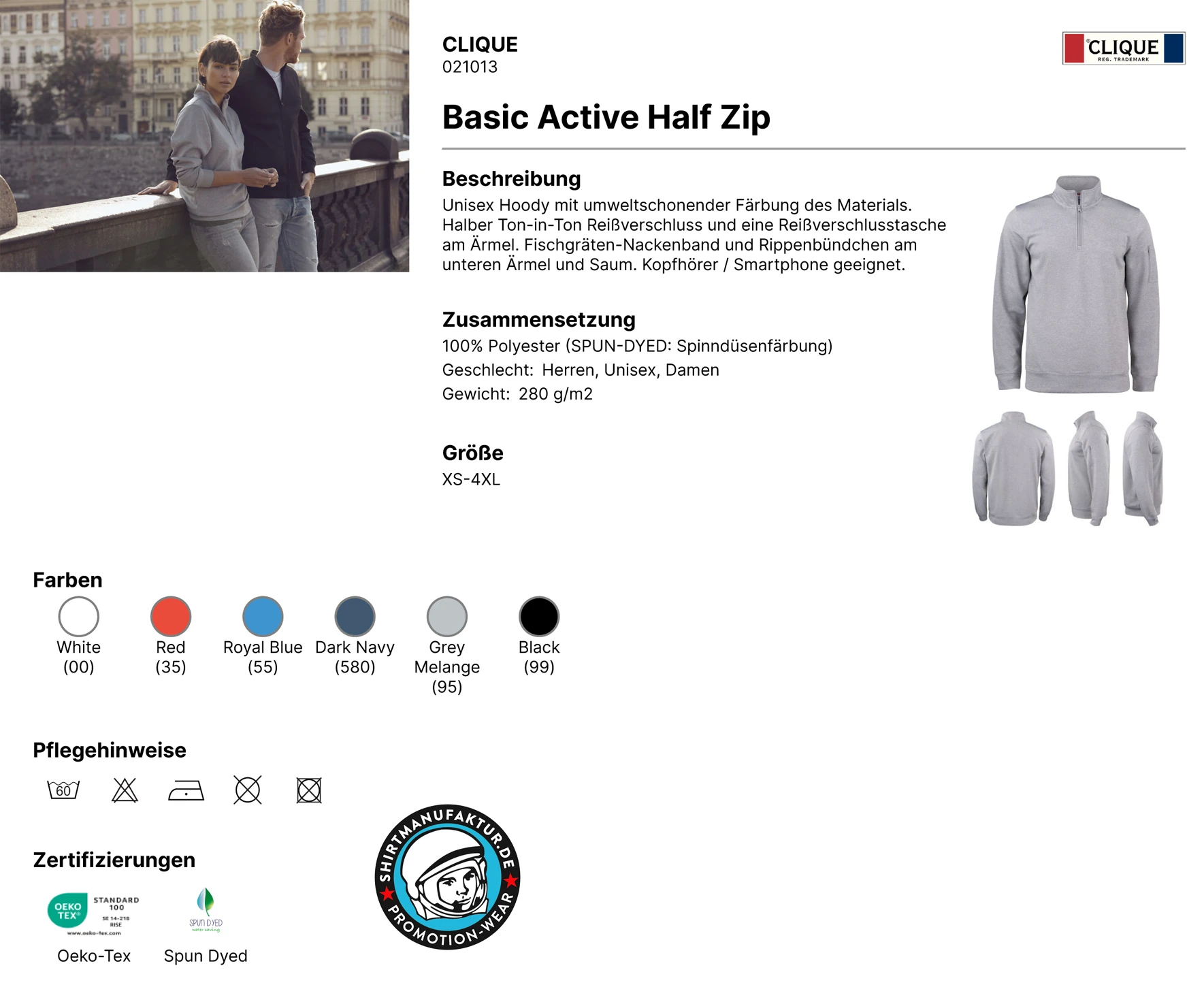 Clique Basic Active Half Zip