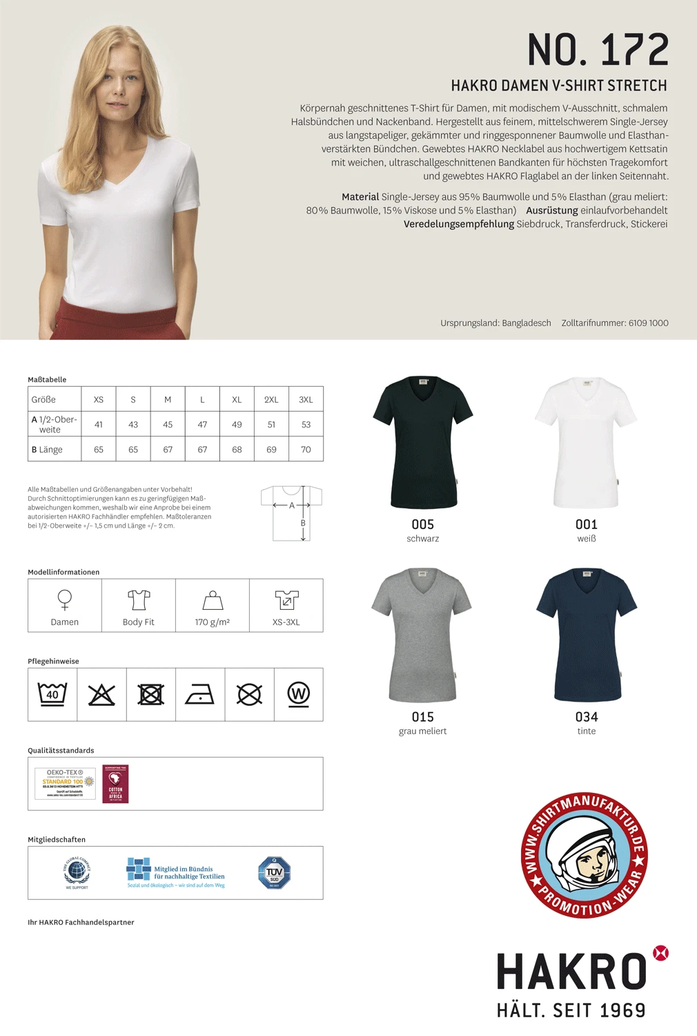 Hakro Ladies V-Shirt Stretch