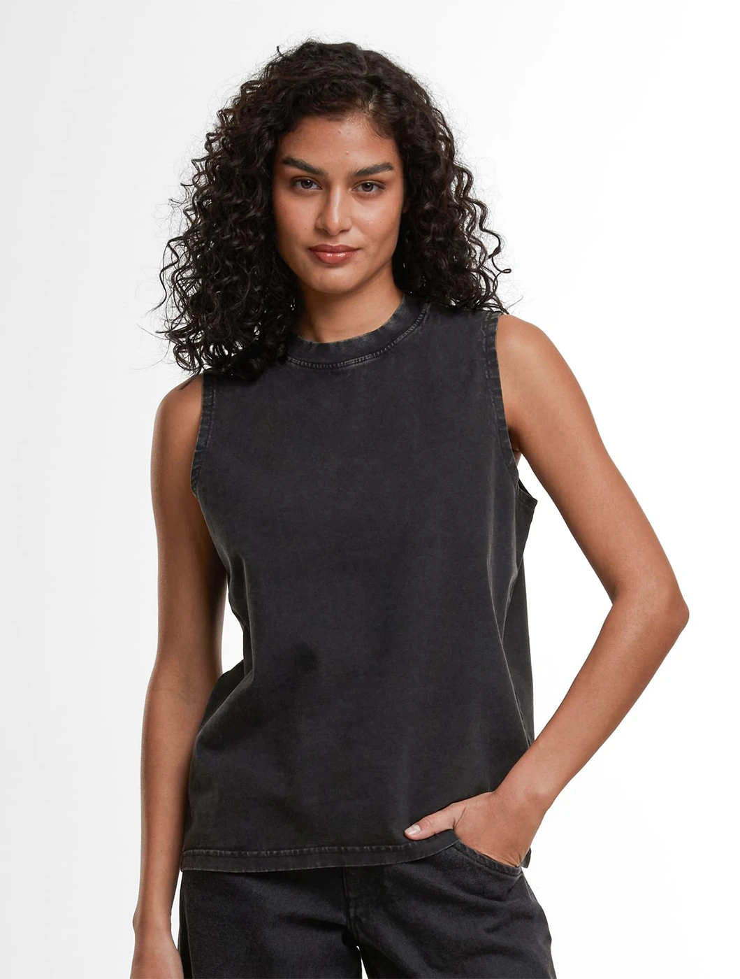 Build Your Brand Ladies Vintage Washed Sleeveless Tee