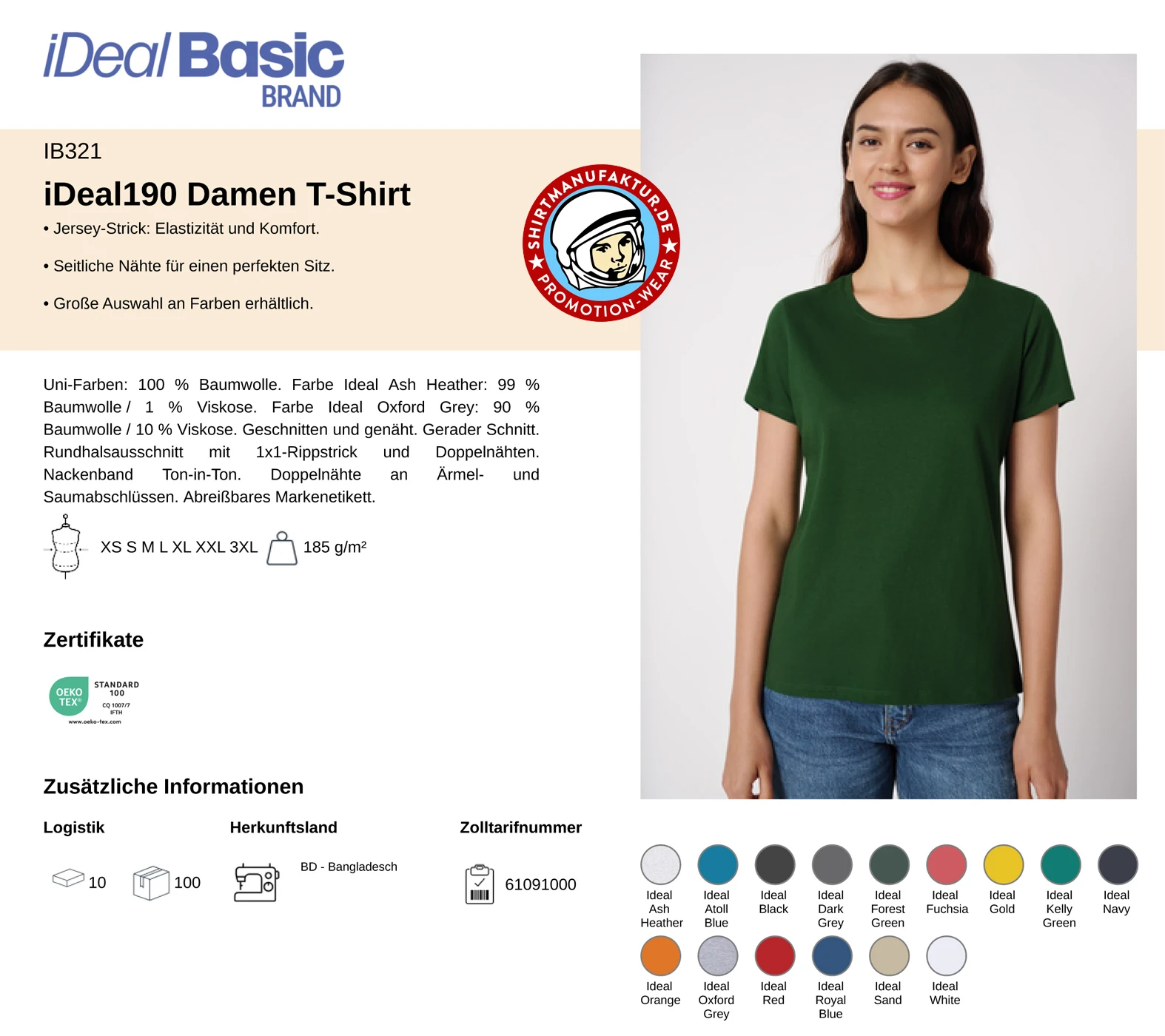 Ideal Basic Ladies 190 T-Shirt