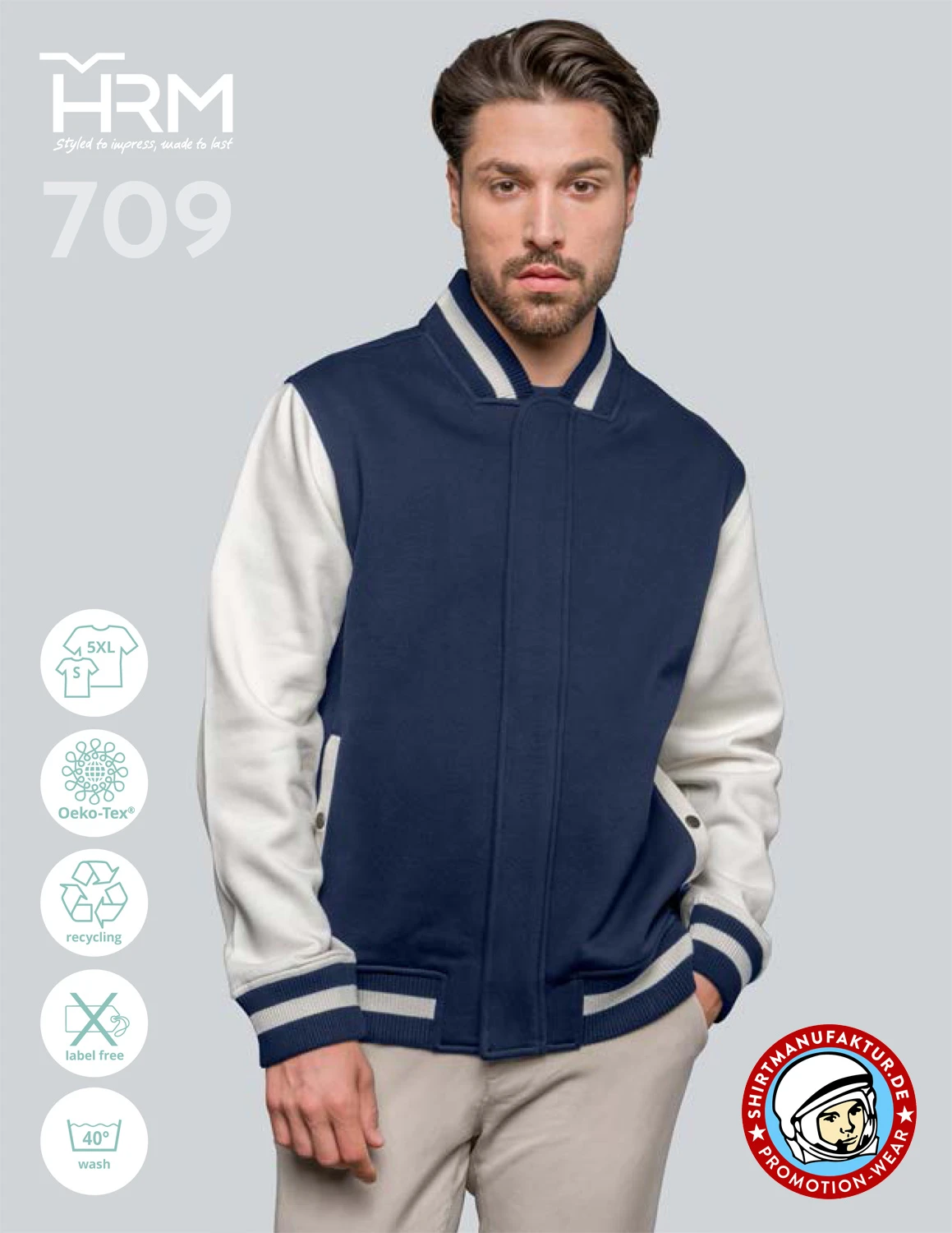 HRM Mens Premium College Jacket