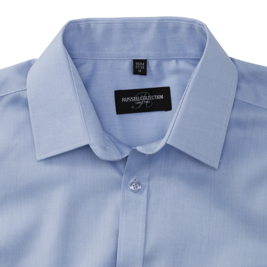 Russell Mens Short Sleeve Tailored Herringbone Shirt