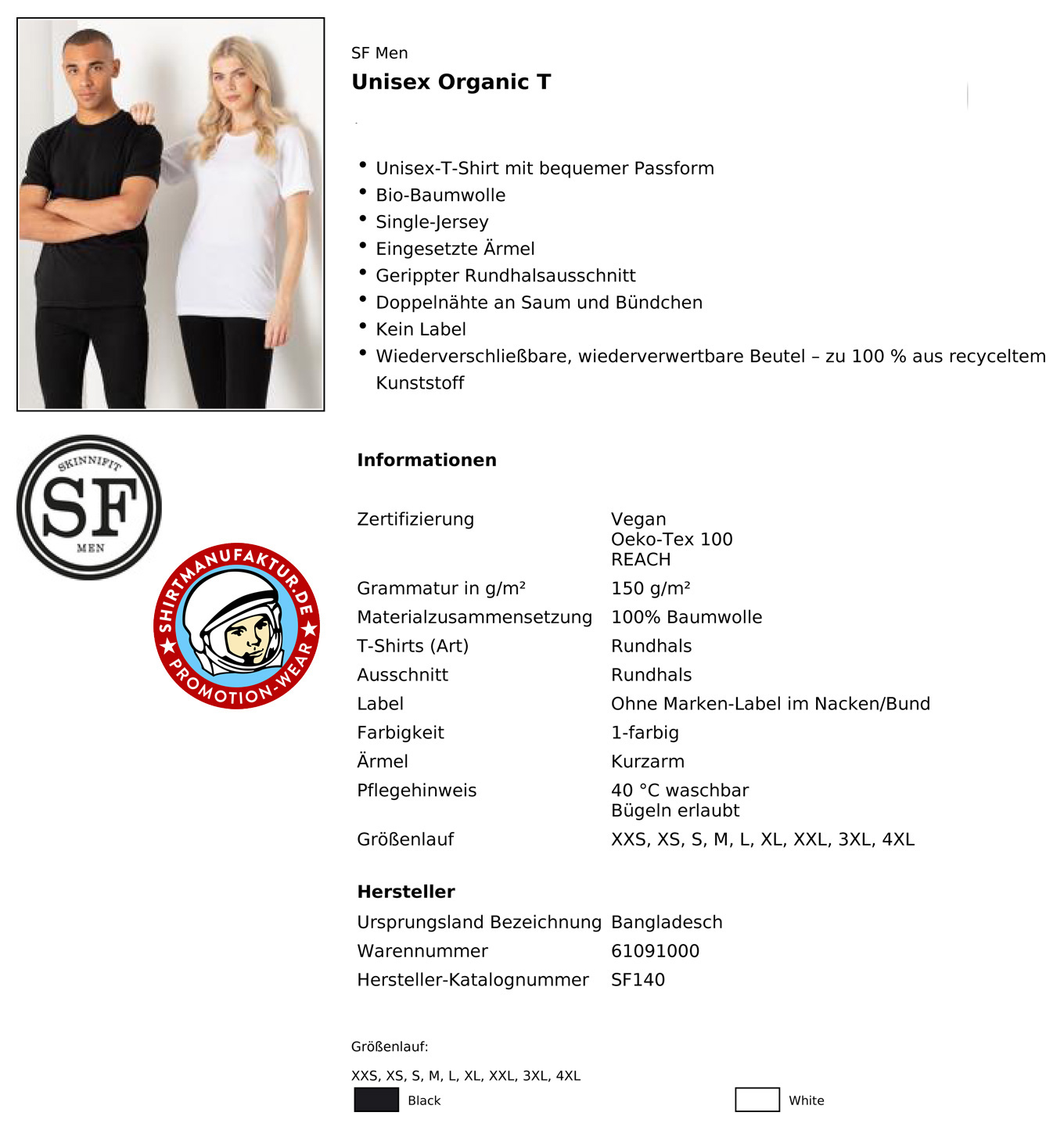 SkinniFit Unisex Organic T