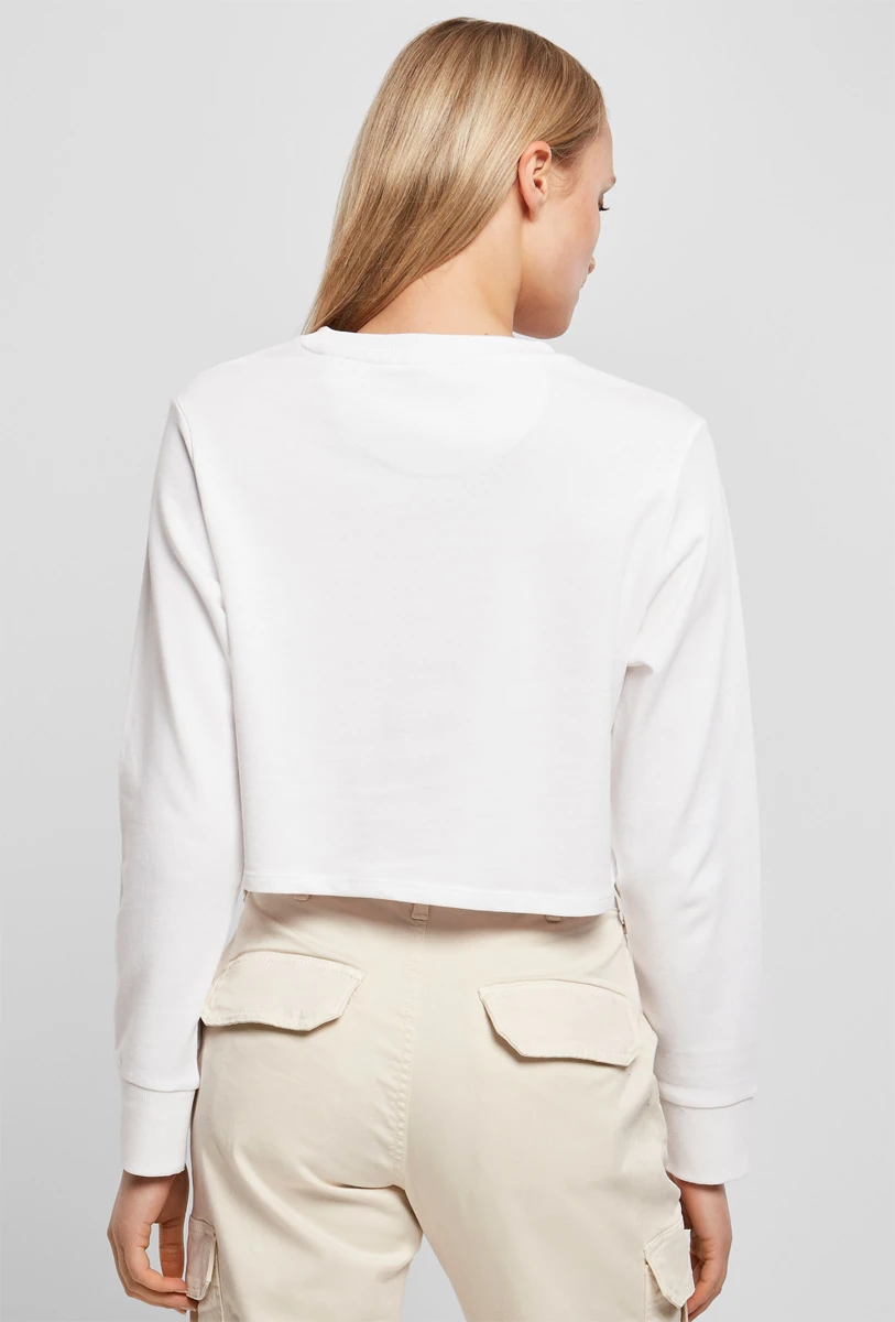 Build Your Brand Ladies Terry Cropped Crew