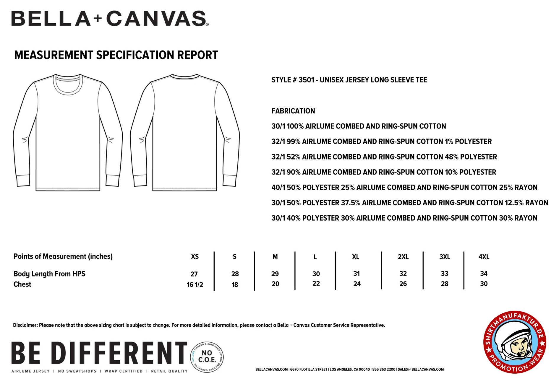 Canvas Unisex Jersey Longsleeve