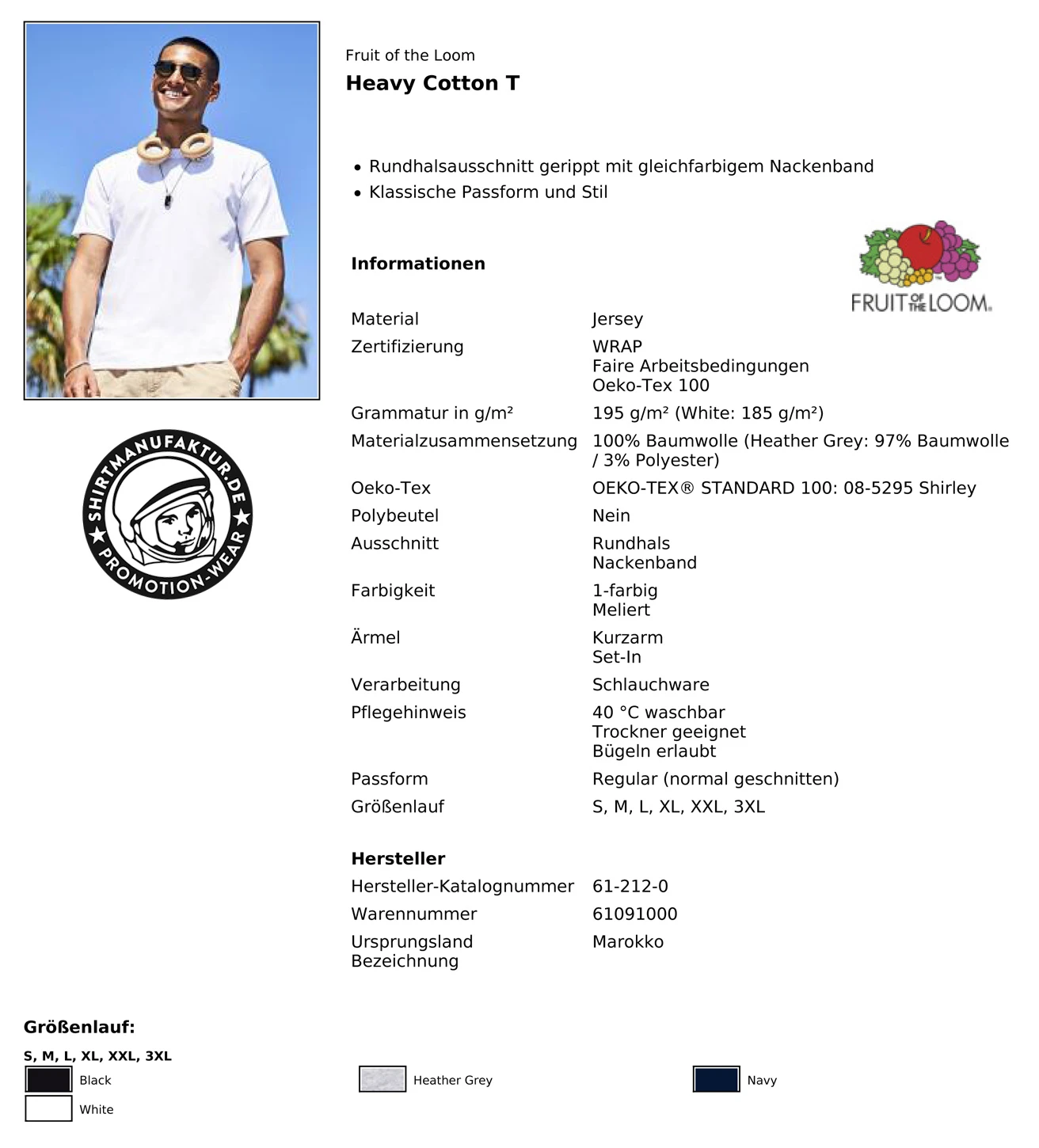 Fruit of the Loom Heavy T 
