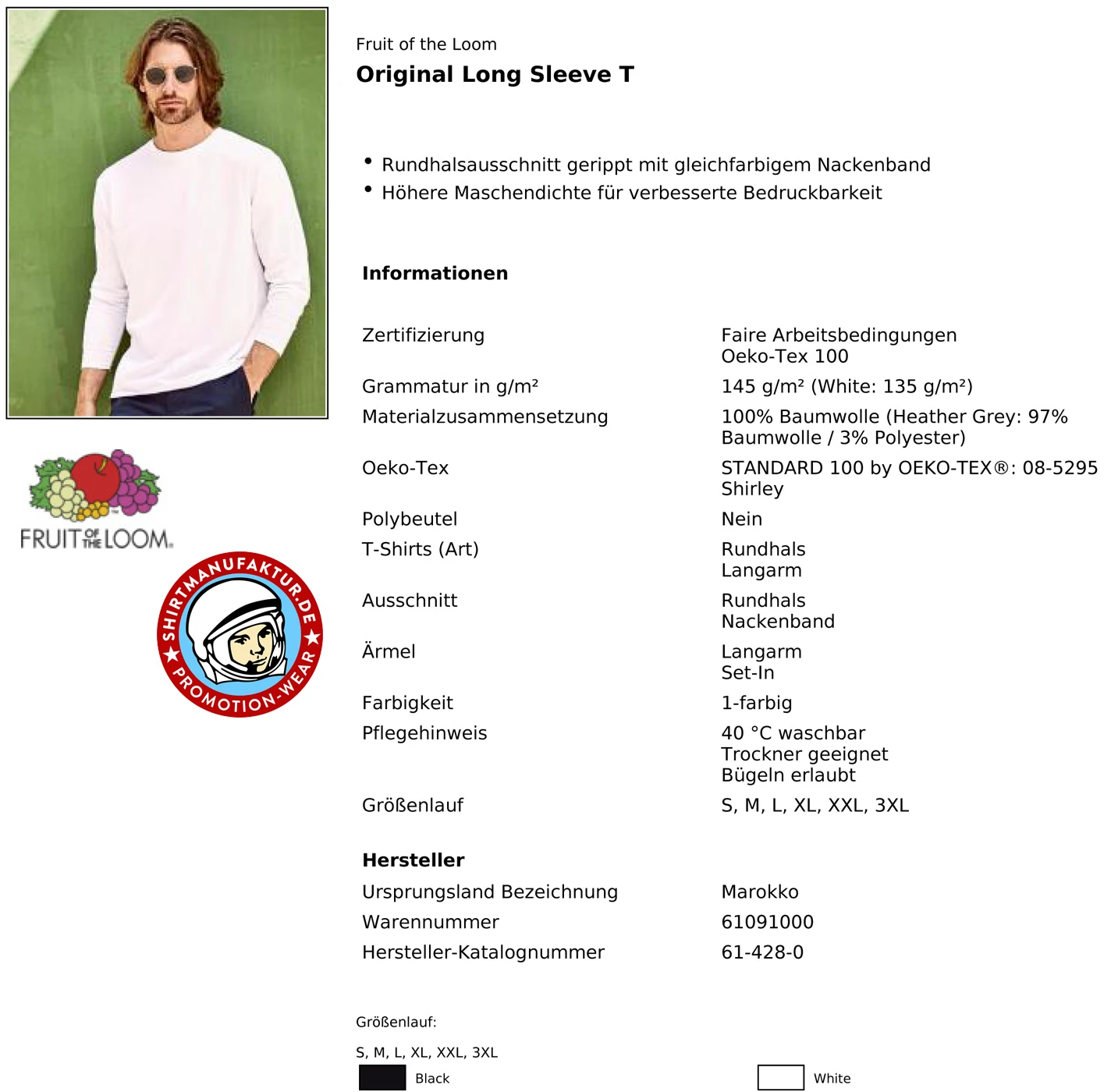Fruit of the Loom Original Longsleeve