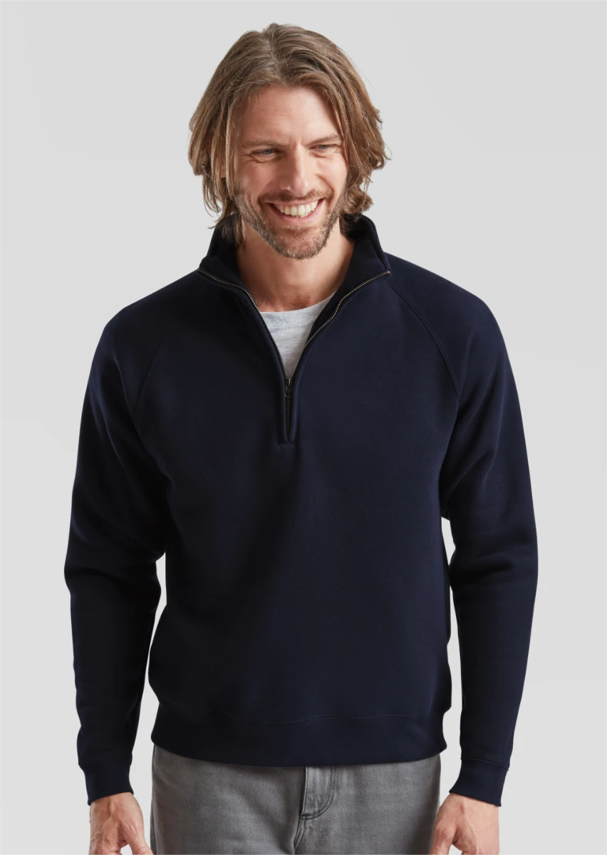 Fruit of the Loom Premium Zip Neck Raglan Sweat