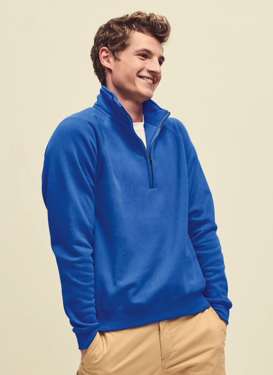 Fruit of the Loom Premium Zip Neck Raglan Sweat