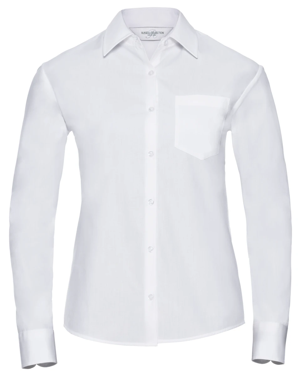 Russell Ladies Pure Cotton Longsleeve Poplin Blouse